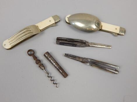 Two items of late 19th/early 20thC folding cutlery