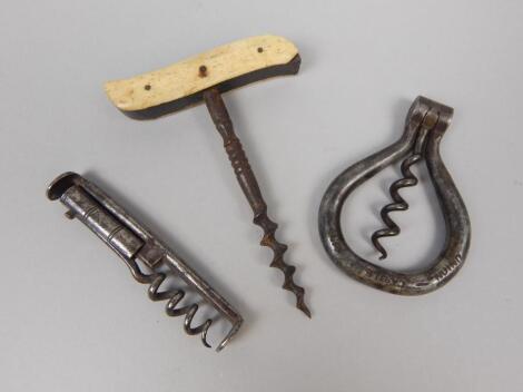 Three late 19thC corkscrews