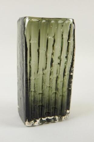 A Whitefriars bamboo pattern textured glass vase