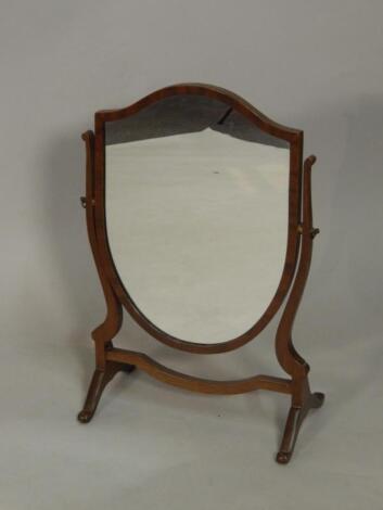 A mahogany dressing table mirror