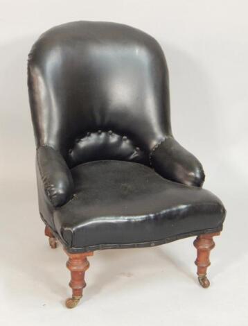 A Victorian mahogany nursing chair