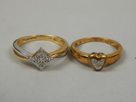 Two 9ct gold dress rings