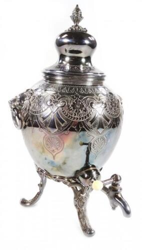 A 20thC silver plated samovar