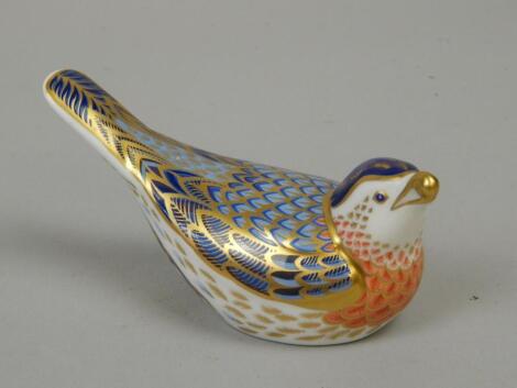 A Royal Crown Derby porcelain model of a bird