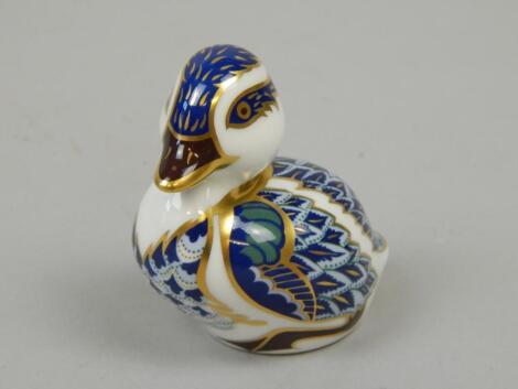 A Royal Crown Derby porcelain model of a duckling