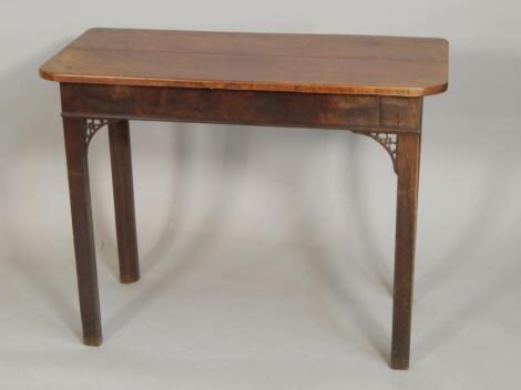 An 18thC and later mahogany and walnut side table