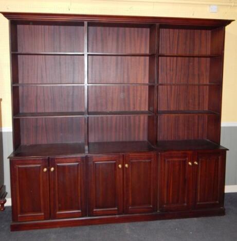 A modern mahogany bookcase