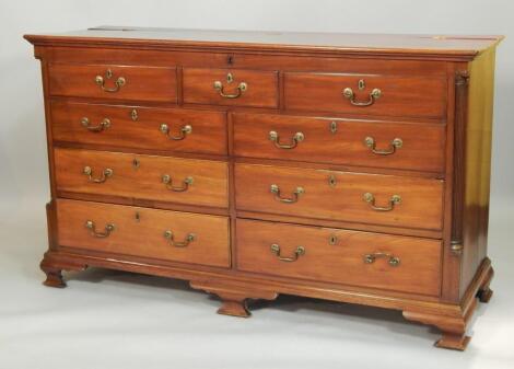 An early 19thC mahogany Lancashire mule chest