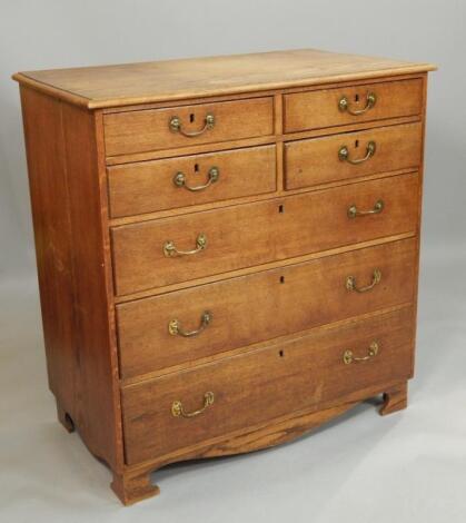 A 19thC and later oak chest of drawers