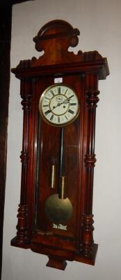 A 19thC walnut cased Vienna regulator wall clock