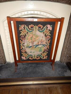 A mahogany firescreen