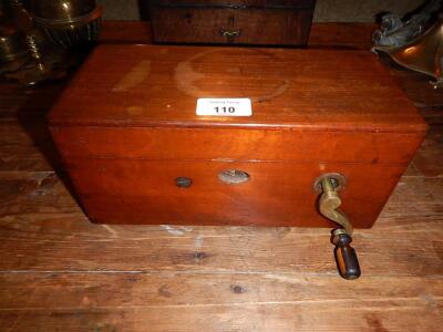 A late Victorian mahogany cased hand operated electric shock generator. - 2