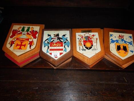 Various heraldic shields.