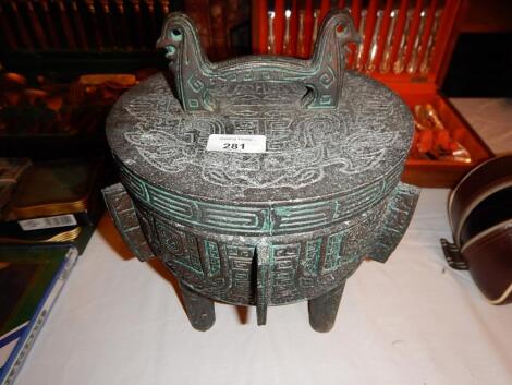 An ancient Chinese bronze style ice bucket