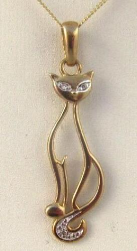 A 20thC cat pendent