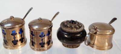 Various silver cruet pieces - 2