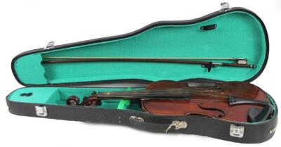 A 20thC pine stained violin