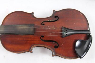 A 20thC pine stained violin - 2