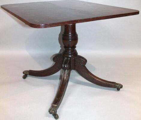 A mid-19thC flame mahogany occasional table