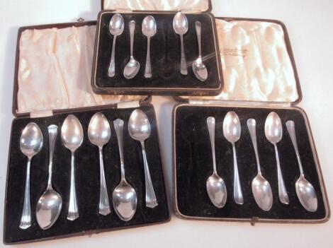 A cased set of six George six silver teaspoons