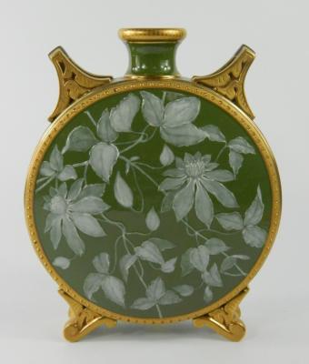 A late 19thC porcelain moon flask