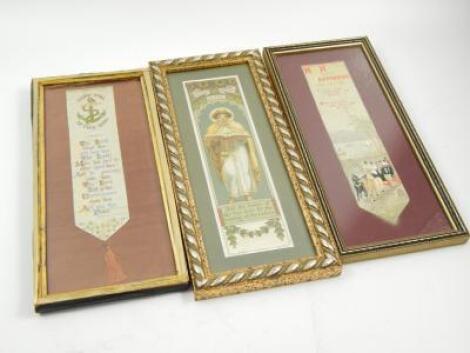 Two Victorian Stevengraph book marks