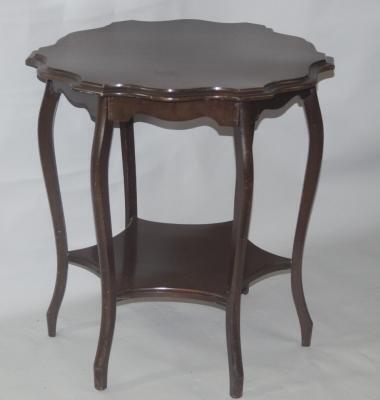 A Victorian oak two tier hexagonal occasional table