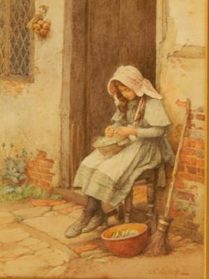 Charles Edward Wilson (1854-1941). Shelling Peas