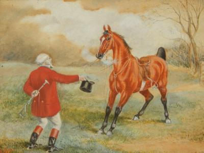 T. Walsh (19th/20thC). Huntsman and horse