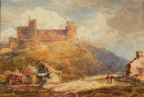 John Keely (1849-1930). Rural landscape with castle