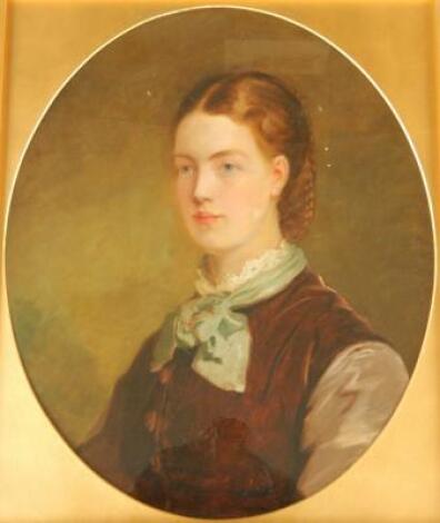Emily J. Harding (Mrs E.W. Andrews) (19th/20thC). Portrait of a young woman