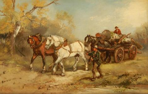 Harden Sidney Melville (act. 1837-1881). Horses and Timber Wagon