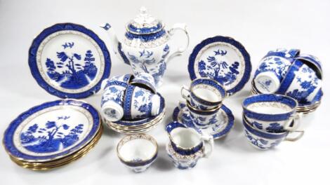 A Booth's Real Old Willow pattern part coffee service