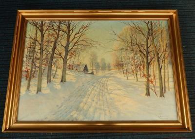 20thC Continental School. Winter landscape - 3