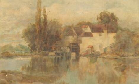 20thC British School. Watermill scene