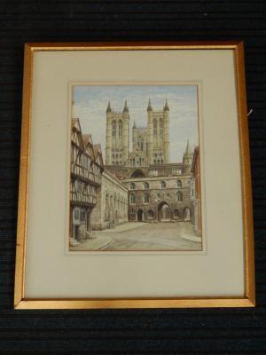 H.H. Findley (20thC). Lincoln Cathedral from Castle Square - 3