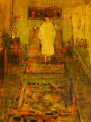 Gilbert Mason (1913-1972). Figure standing in front room