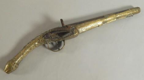 A 19thC Middle Eastern flintlock pistol