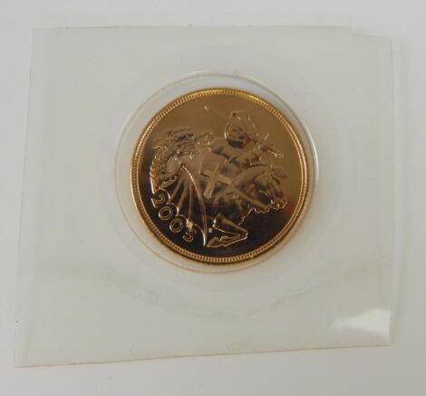 An Elizabeth II gold full sovereign