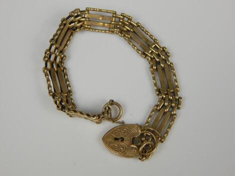 A 9ct gold gate bracelet