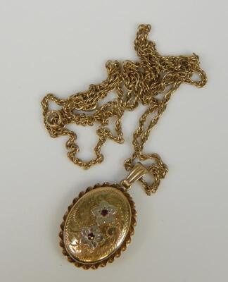 A 9ct gold locket and chain