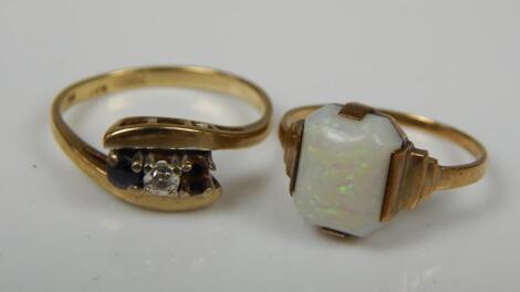 Two 9ct gold dress rings