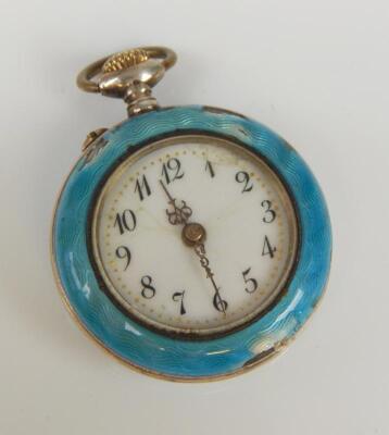 An Edwardian enamel fob watch