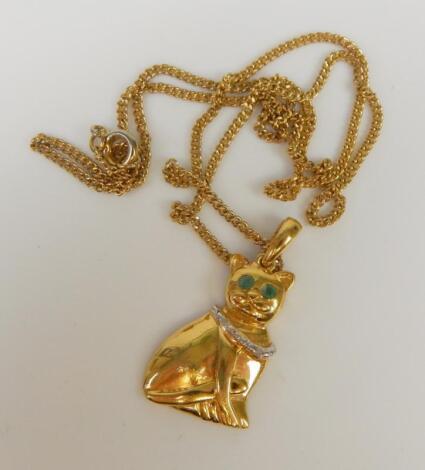 A cat pendant and chain