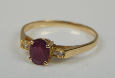 A ruby and diamond dress ring