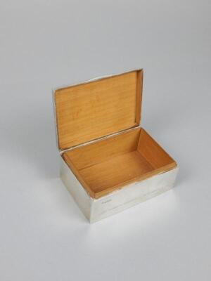 A rectangular silver and cedar lined cigarette box - 2