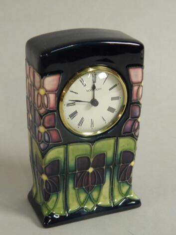 A Moorcroft Pottery mantel clock