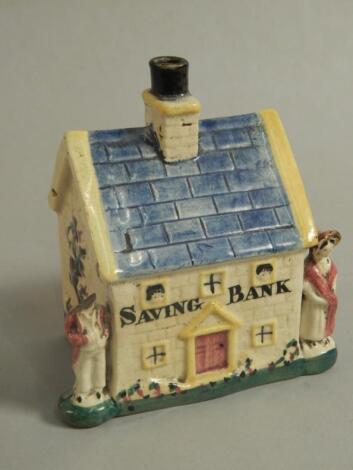 A 19thC pottery savings bank