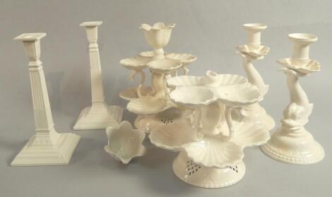 Various items of modern Leeds type creamware