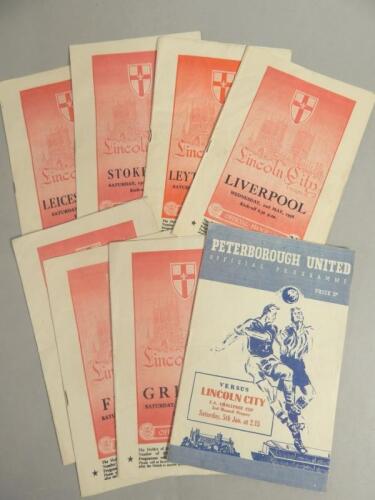 Various Lincoln City Football programmes